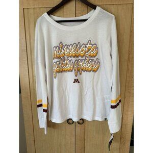 Womens Fanatics U Of MN Golden Gophers Retro Power Stripe Long Sleeve T Shirt XL
